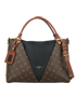 V Tote MM, &pound;950, Handbags, Black/Brown, Leather, Canvas, Front view